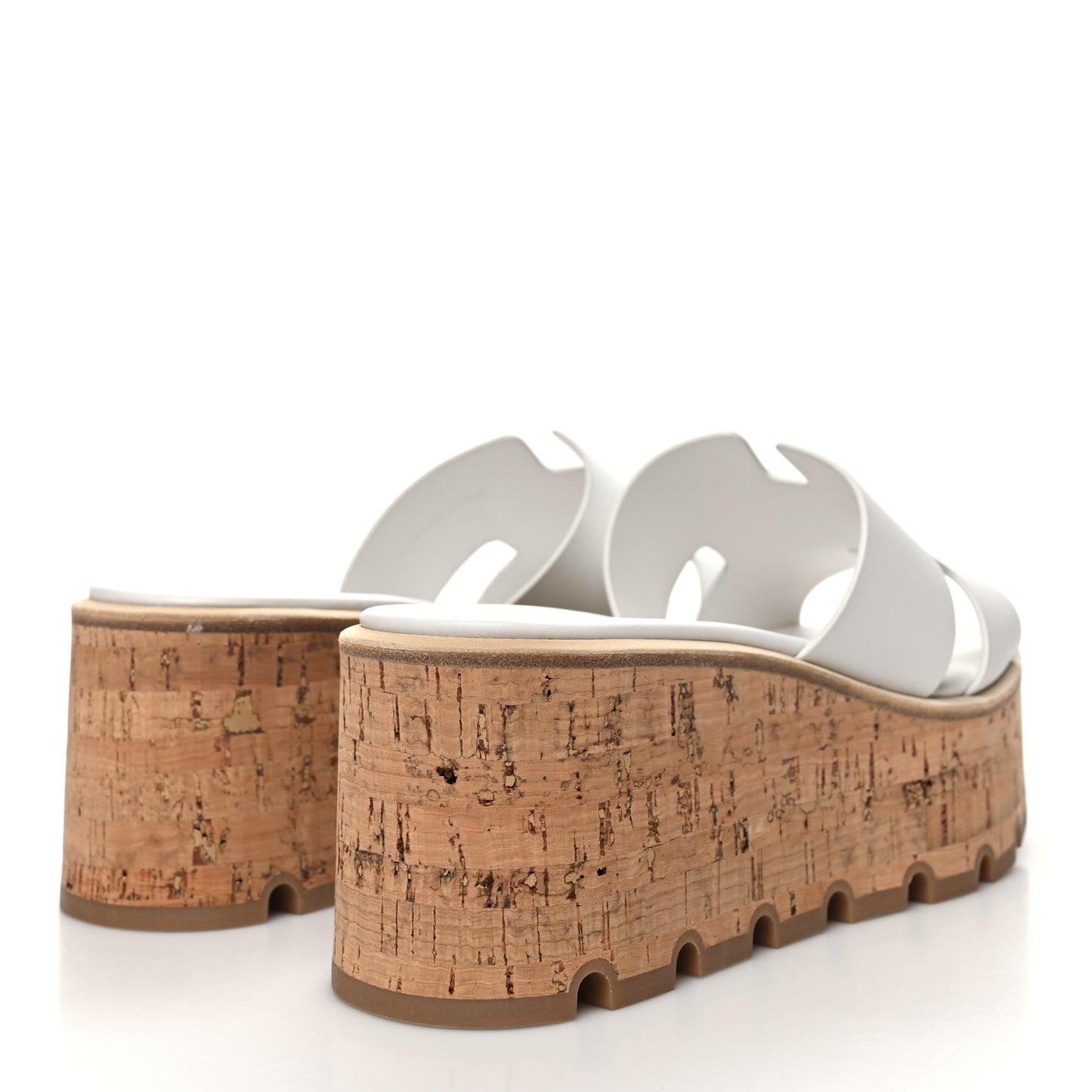 Calfskin Cork Eze 30 Sandals 36 White