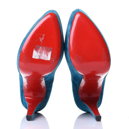Christian Louboutin Suede Daffodile 160 Pumps 38 Peacock 7 of 10