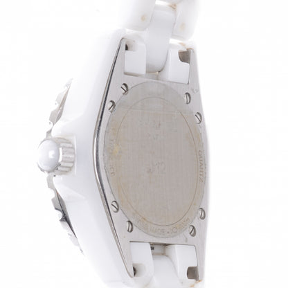 Chanel Stainless Steel Ceramic Diamond 33mm J12 Quartz Watch White 3 of 5