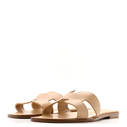 Hermes Calfskin Oran Sandals 40 Beige Albinos 4 of 10