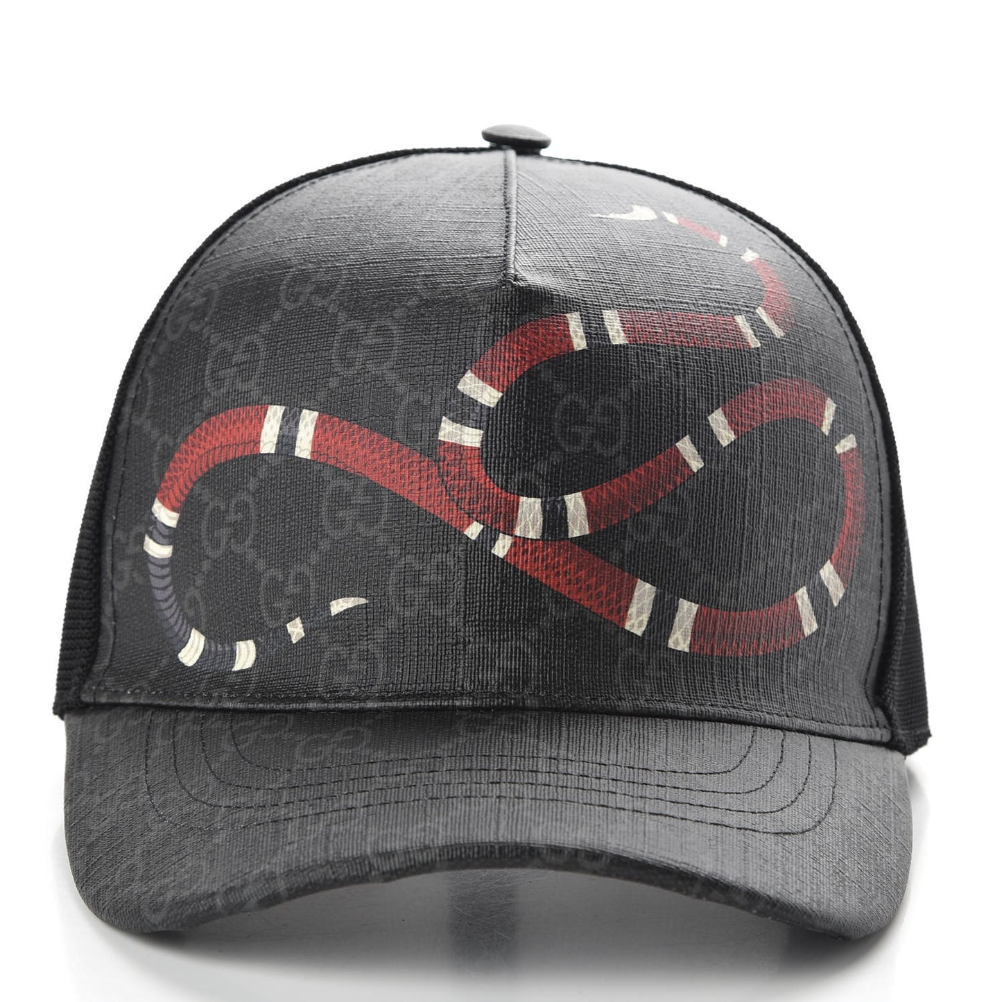GG Supreme Monogram Kingsnake Print Baseball Hat XL 60 Black