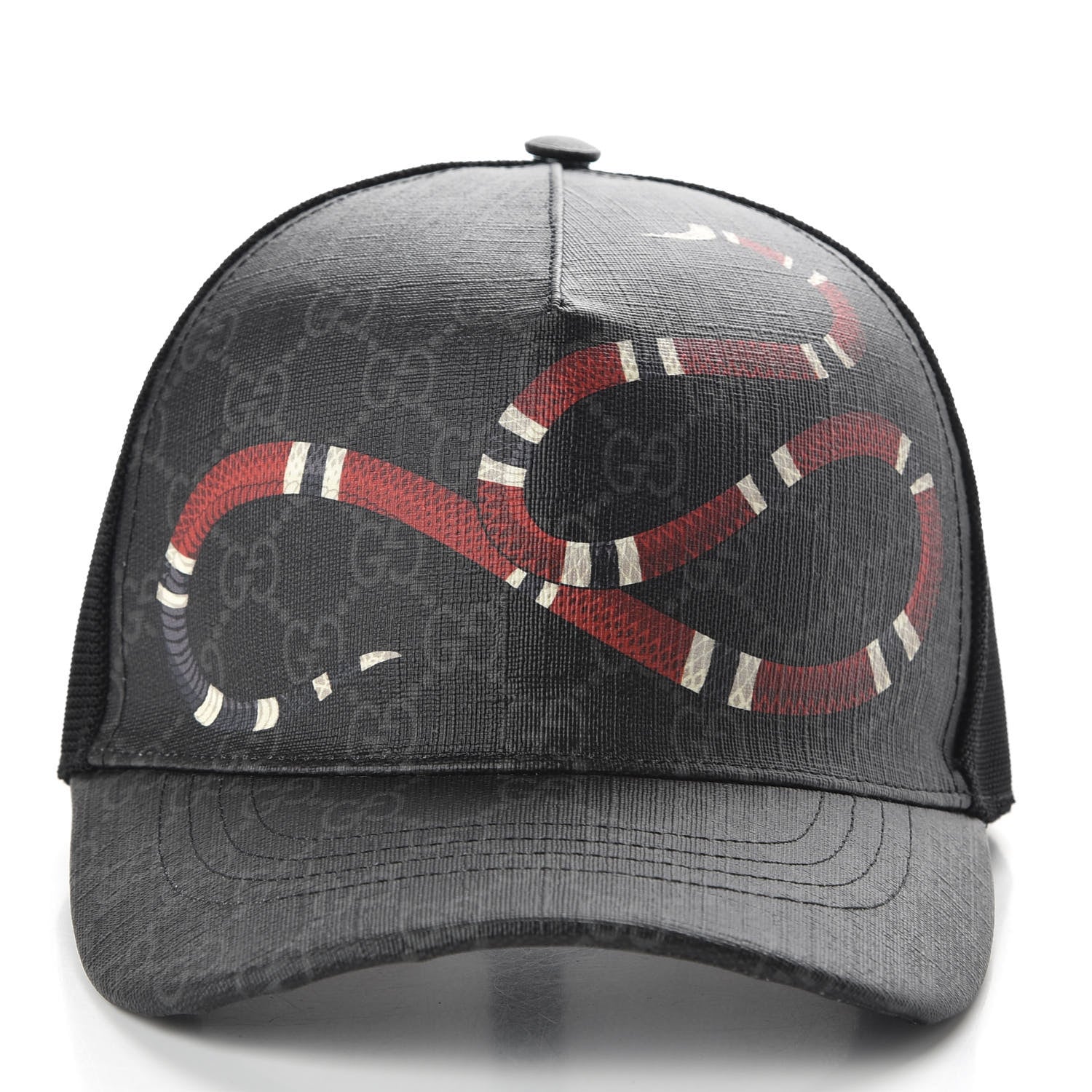 Gucci GG Supreme Monogram Kingsnake Print Baseball Hat XL 60 Black 4 of 8