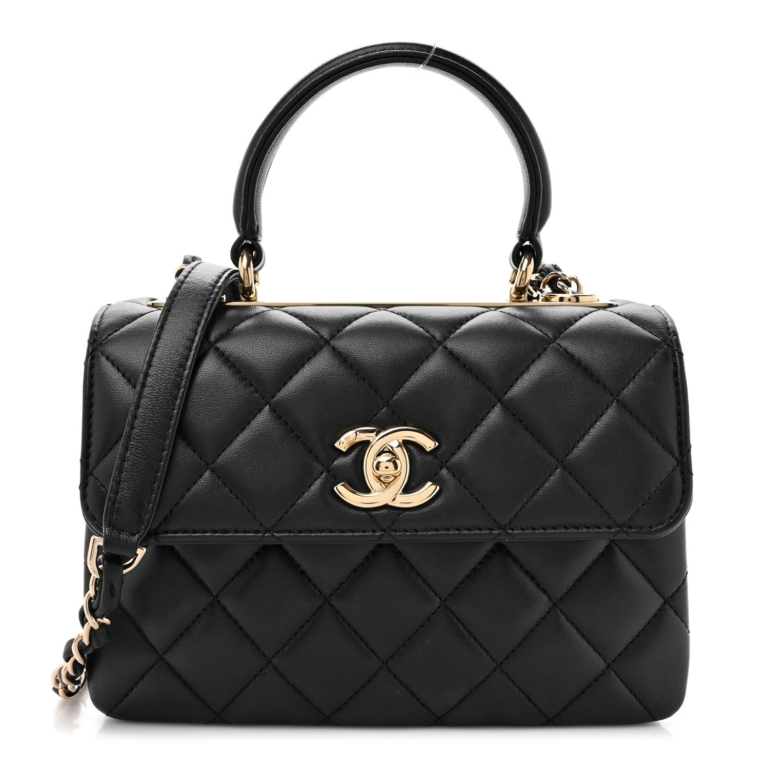 Chanel Lambskin Quilted Mini Trendy CC Dual Handle Flap Bag Black 1 of 13