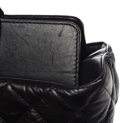 Chanel Aged Calfskin Quilted Be CC Tote Black 12 of 17