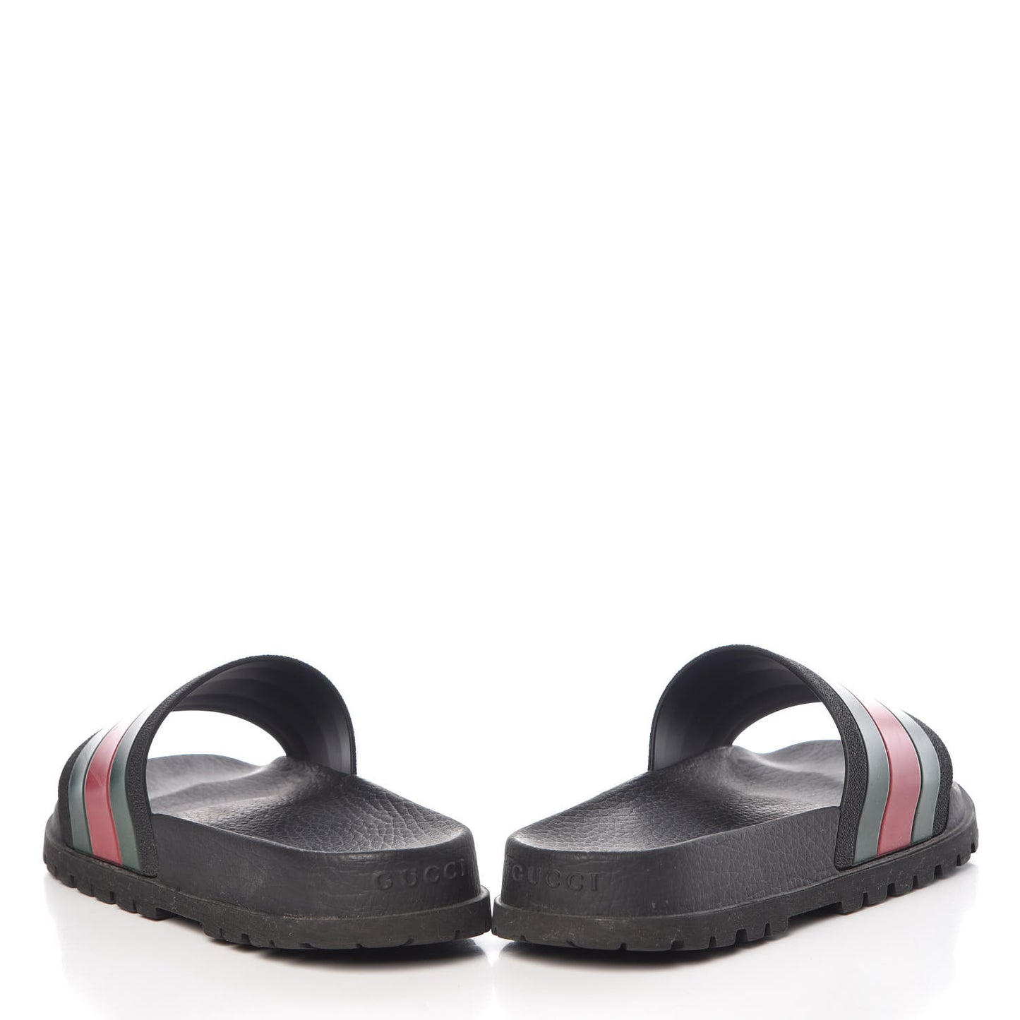 Rubber Web Mens Lug Sole Slide Sandals 5 Black Green Red