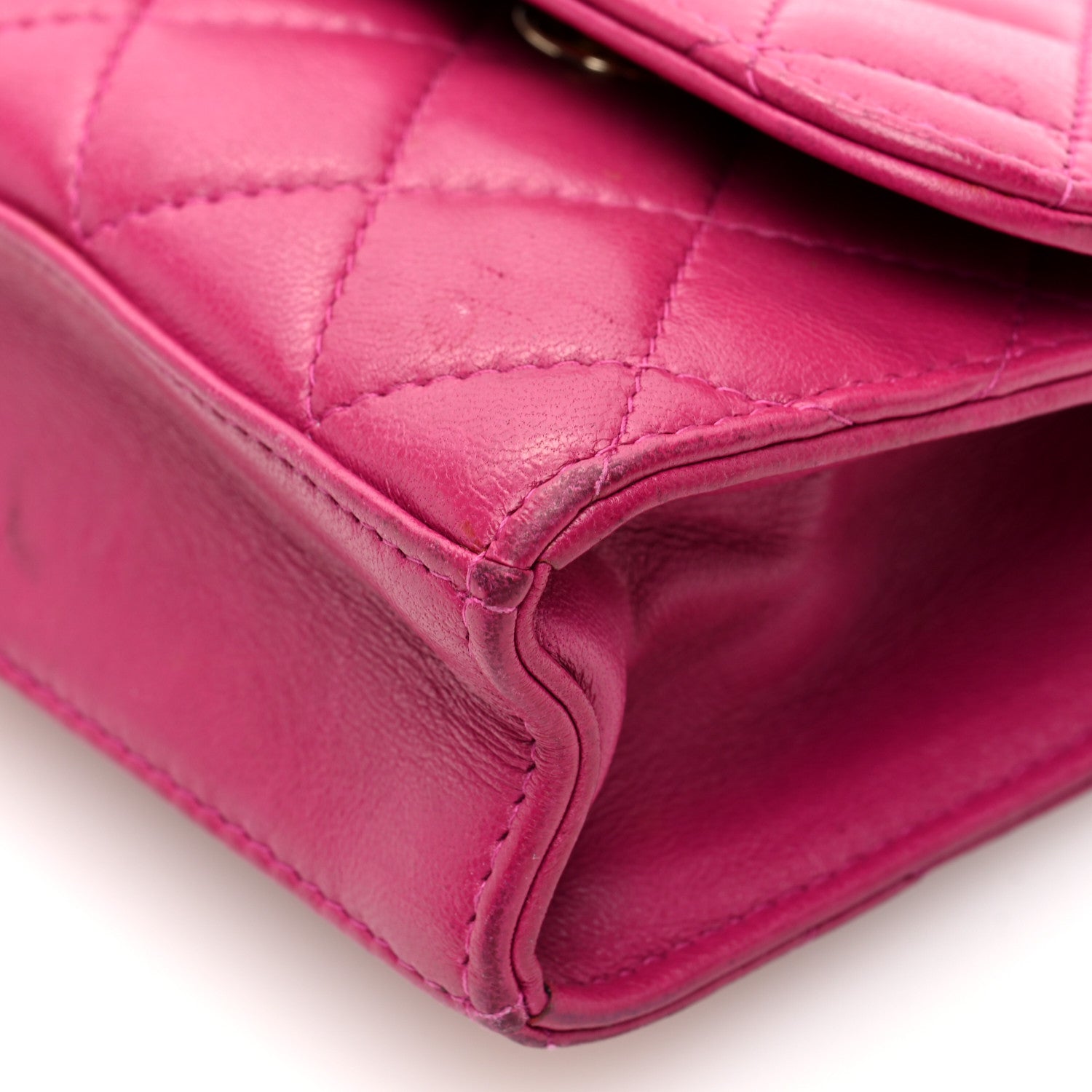 Chanel Lambskin Quilted Mini Trendy CC Clutch With Chain Fuchsia 9 of 9