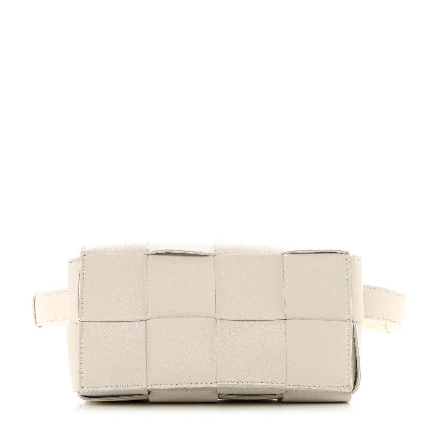 Nappa Maxi Intreccio The Belt Cassette Bag White