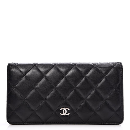 Chanel Lambskin Quilted Yen Wallet Black 1 of 10