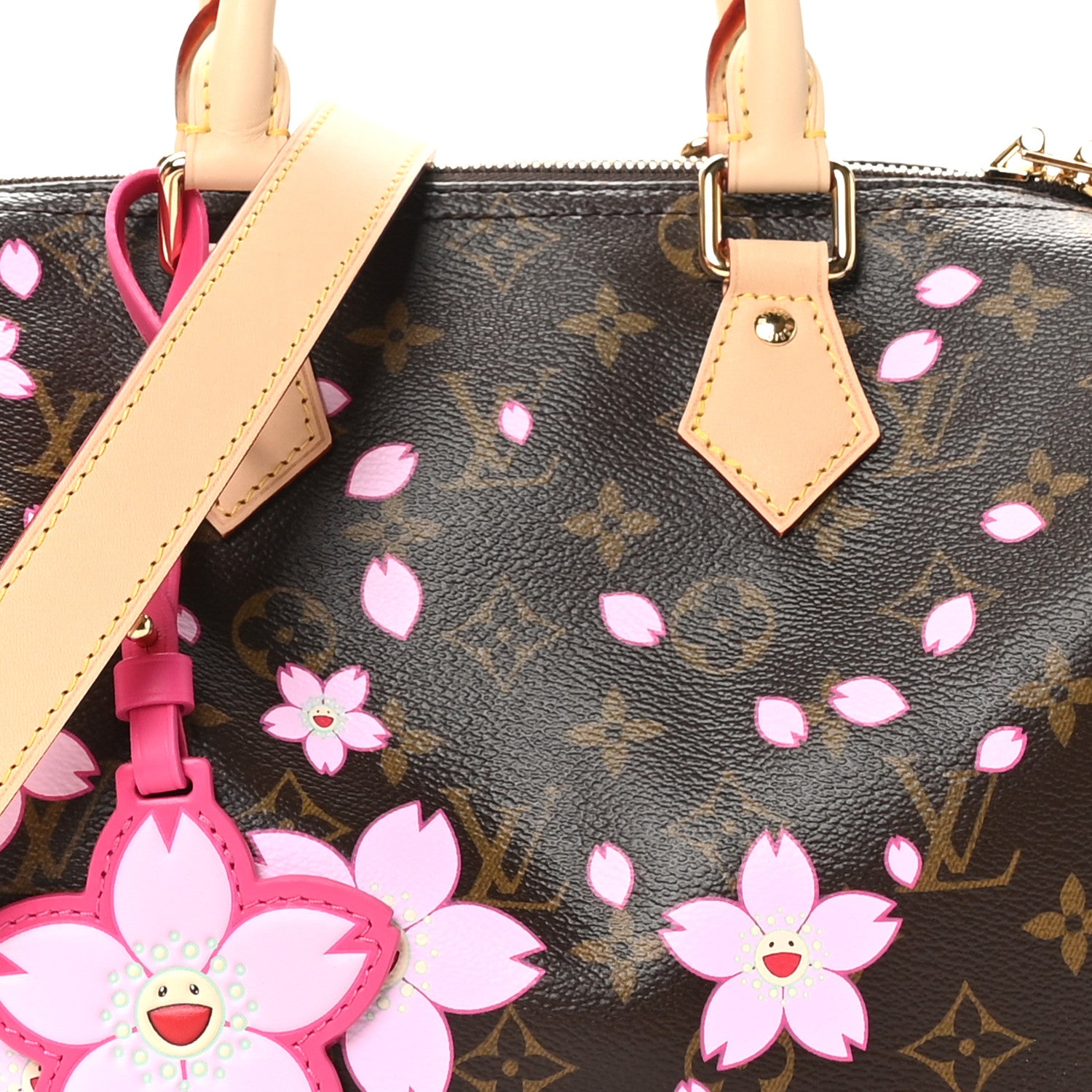 Louis Vuitton LV X TM Monogram Cherry Blossom Speedy Bandouliere 25 Sakura Brown 7 of 10