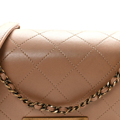 Chanel Shiny Lambskin Quilted Around The Corner Flap Beige 8 of 10