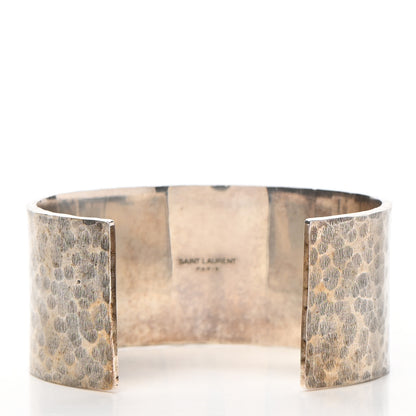 Saint Laurent Brass Cuff Bracelet Black Silver 3 of 6