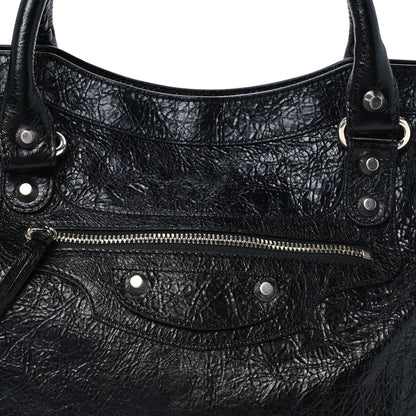 Balenciaga Agneau Arena Silver Hardware Medium Le City Black 8 of 11