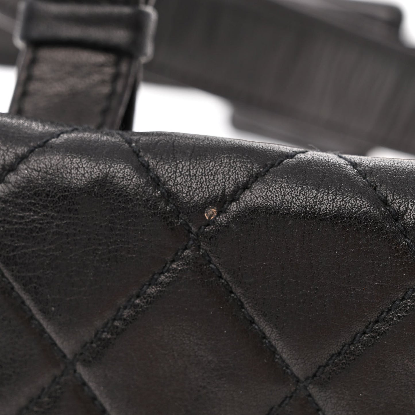 Lambskin Quilted Flap Waist Belt Bag 75 30 Black