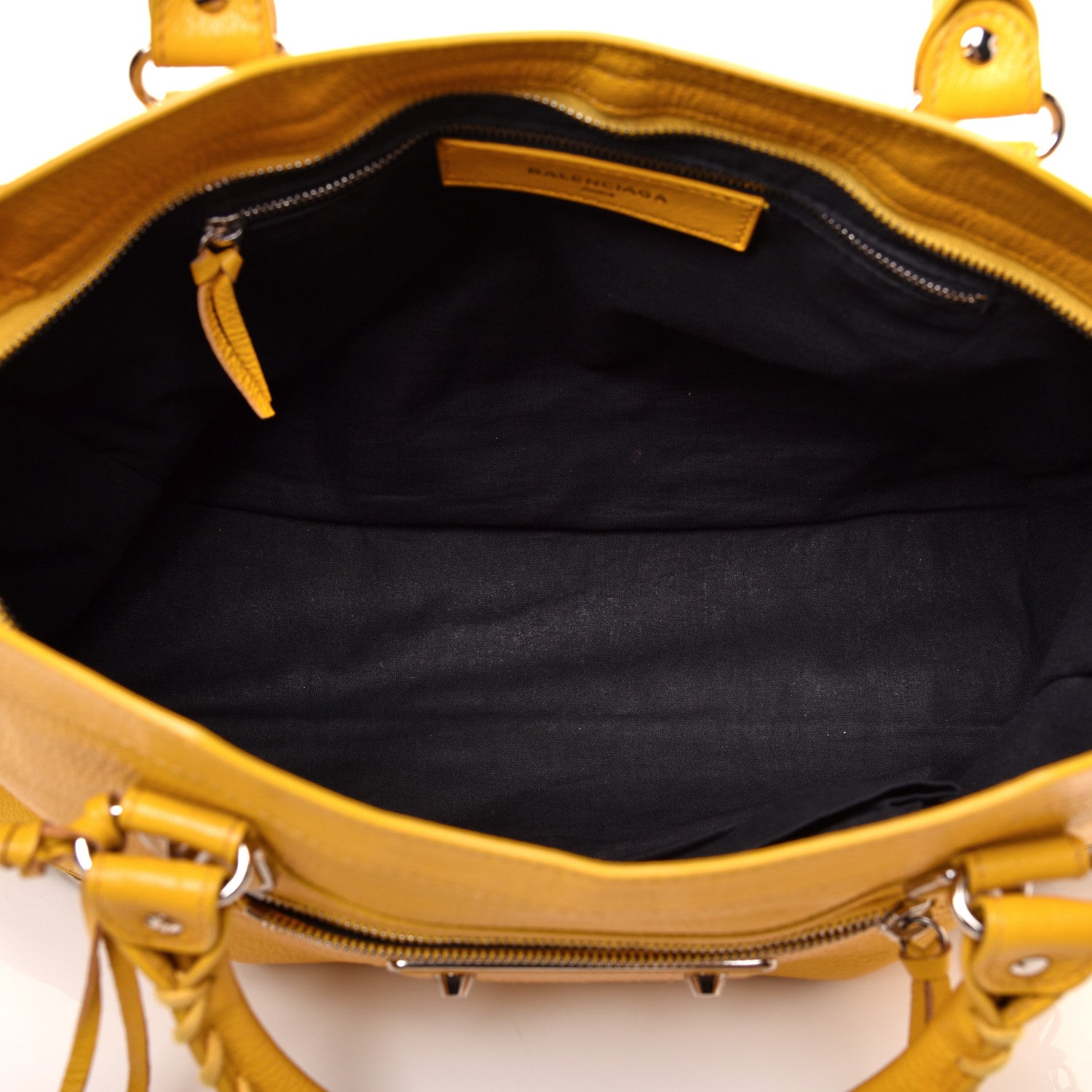Balenciaga Chevre Silver Metallic Edge Hardware City Jaune Epi 5 of 10