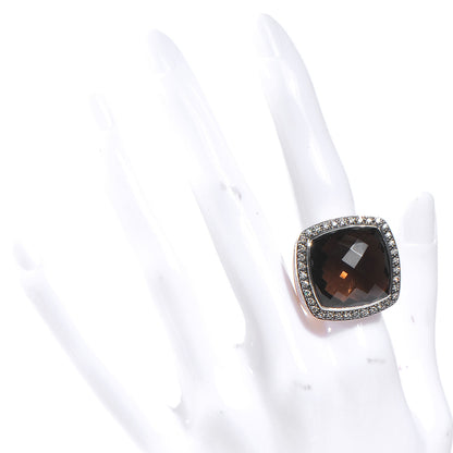 David Yurman Sterling Silver Diamond Smoky Quartz 11mm Albion Ring 52 6 2 of 6