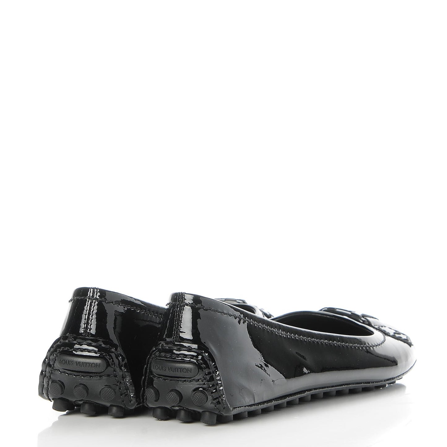 Patent Calfskin Oxford Ballerina Flats 38.5 Black