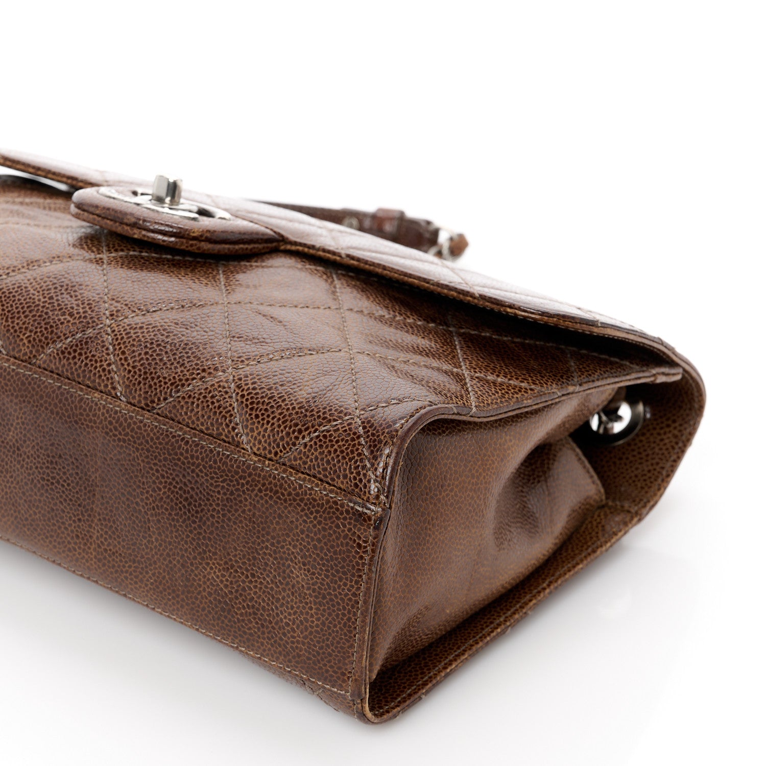 Chanel Crumpled Grained Calfskin Medium CC Crave Flap Brown 12 of 14
