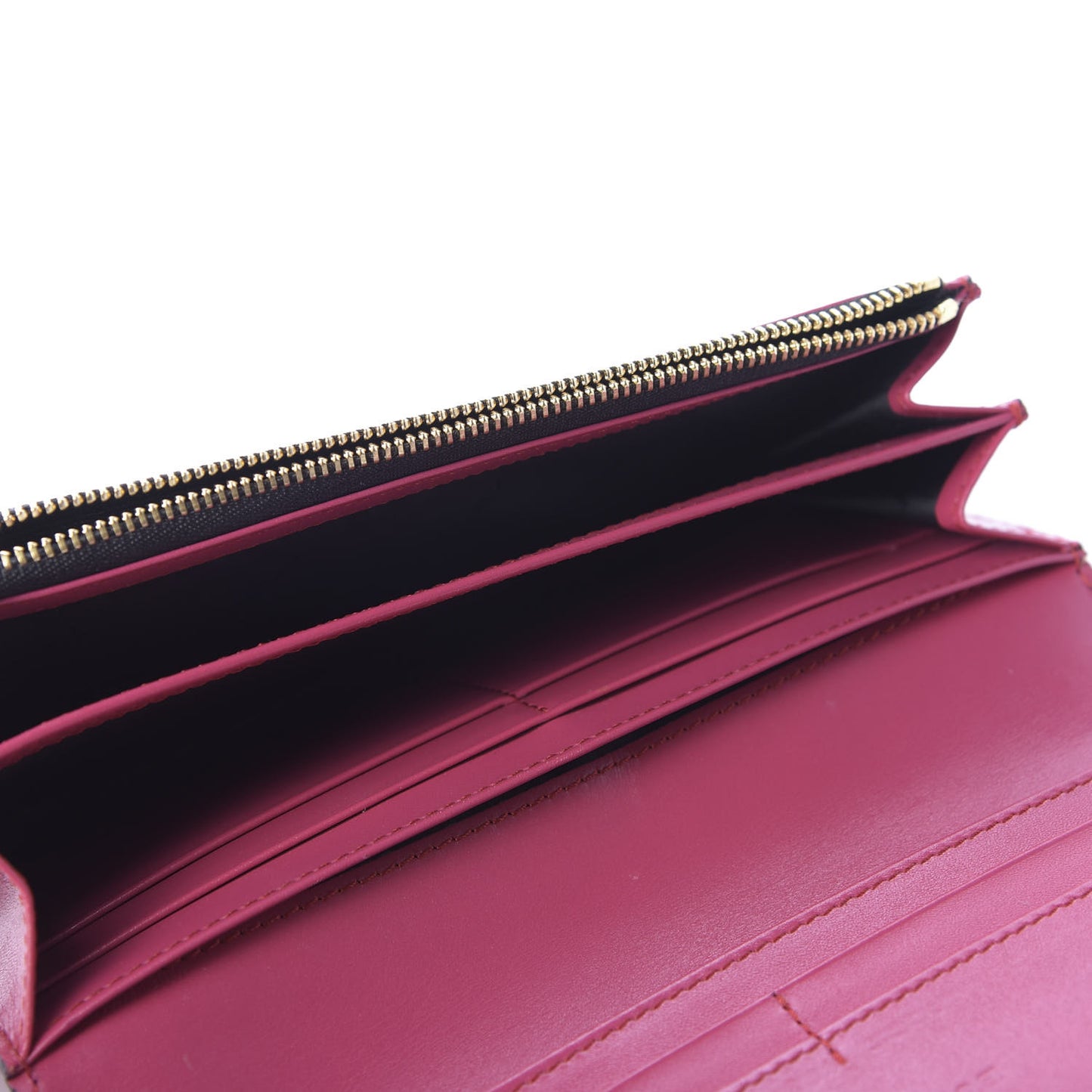 Signature Grain Calfskin Check Embossed Porter Continental Wallet Dark Plum