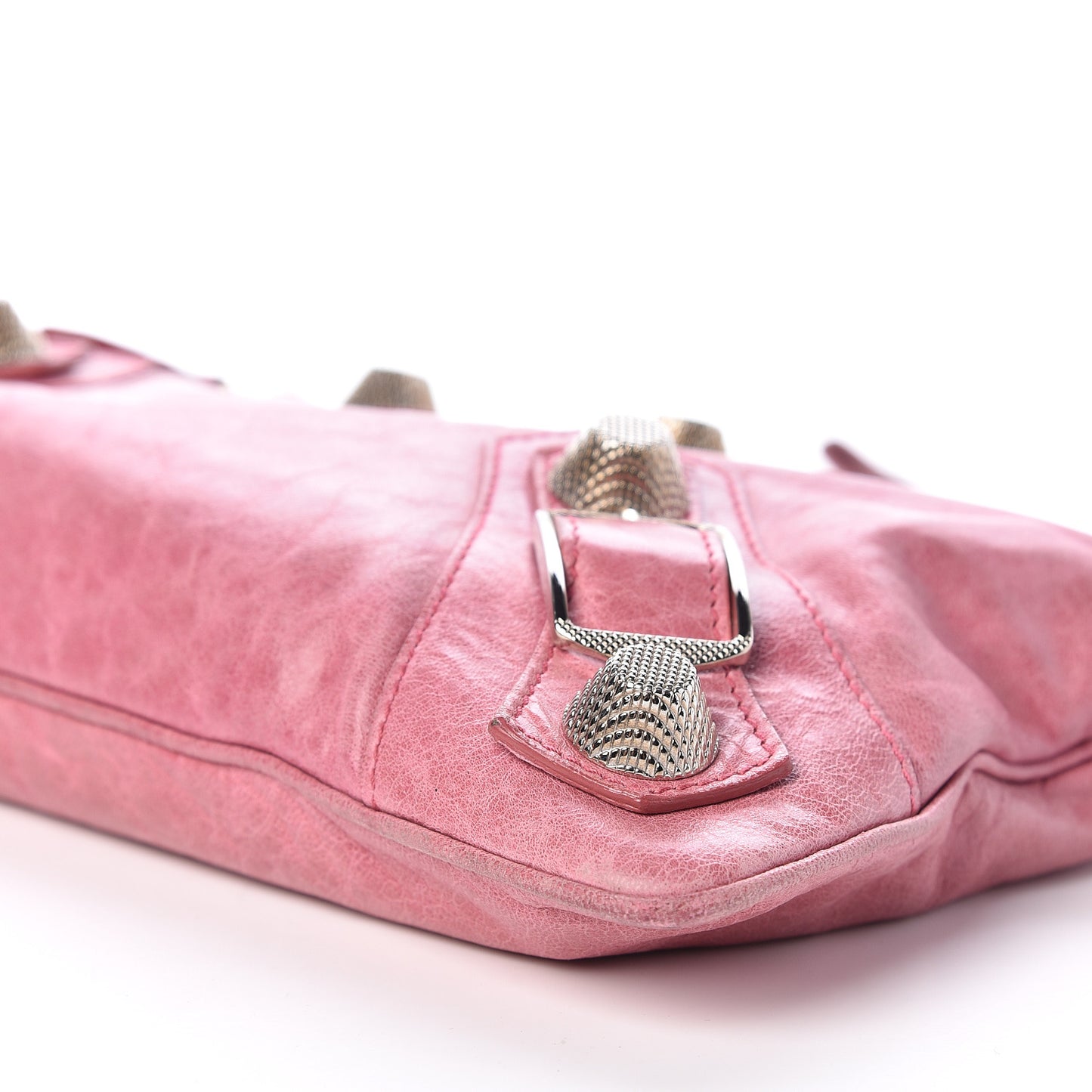 Agneau Giant 21 Silver Hardware Flat Handle Clutch Framboise