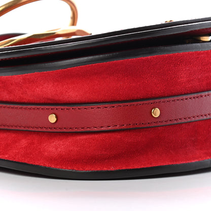 Chloe Calfskin Suede Small Nile Bracelet Bag Intense Red 8 of 12