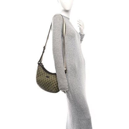 Gucci Monogram Medium Half Moon Hobo Green 2 of 10