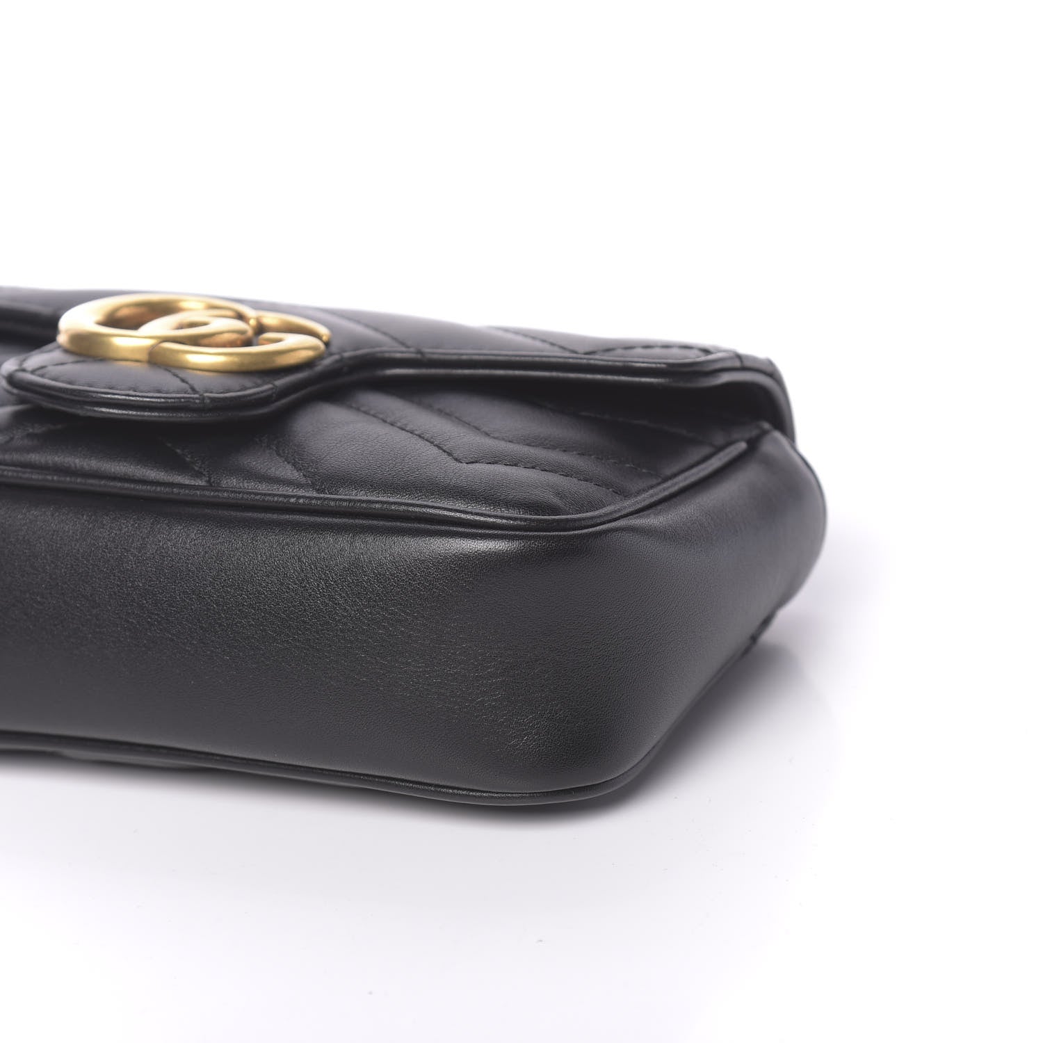 Gucci Calfskin Matelasse Super Mini GG Marmont Shoulder Bag Black 9 of 11