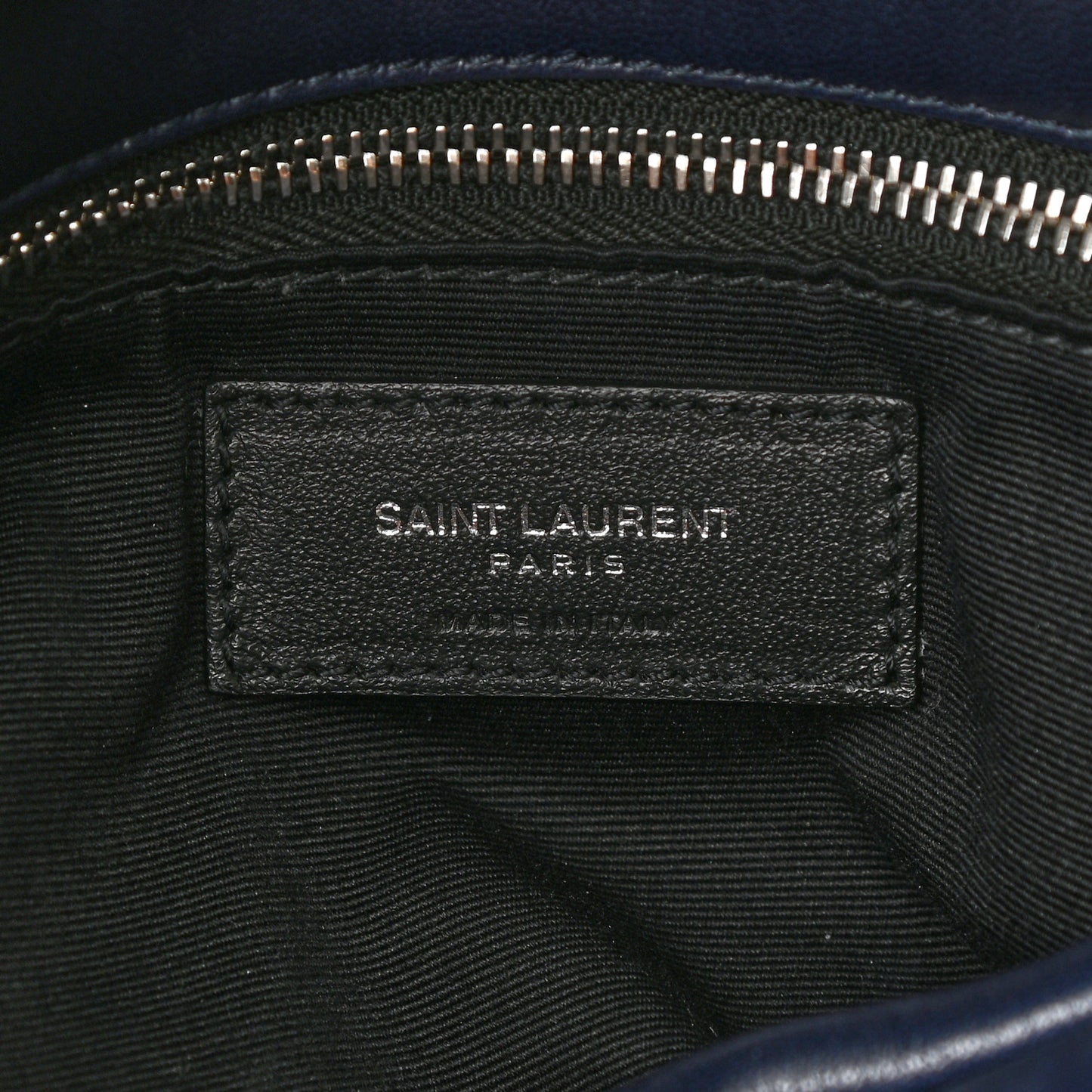 Lambskin Quilted Medium Loulou Puffer Monogram Chain Satchel Navy