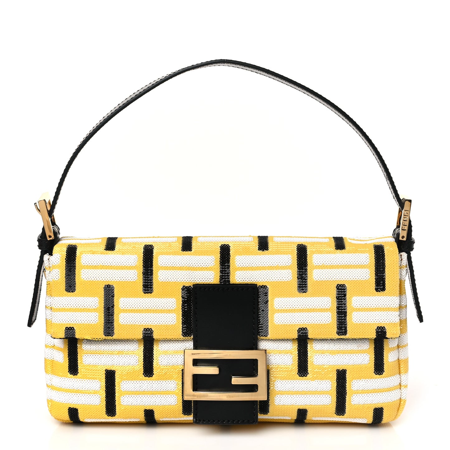 Satin Sequin Baguette Black Yellow White
