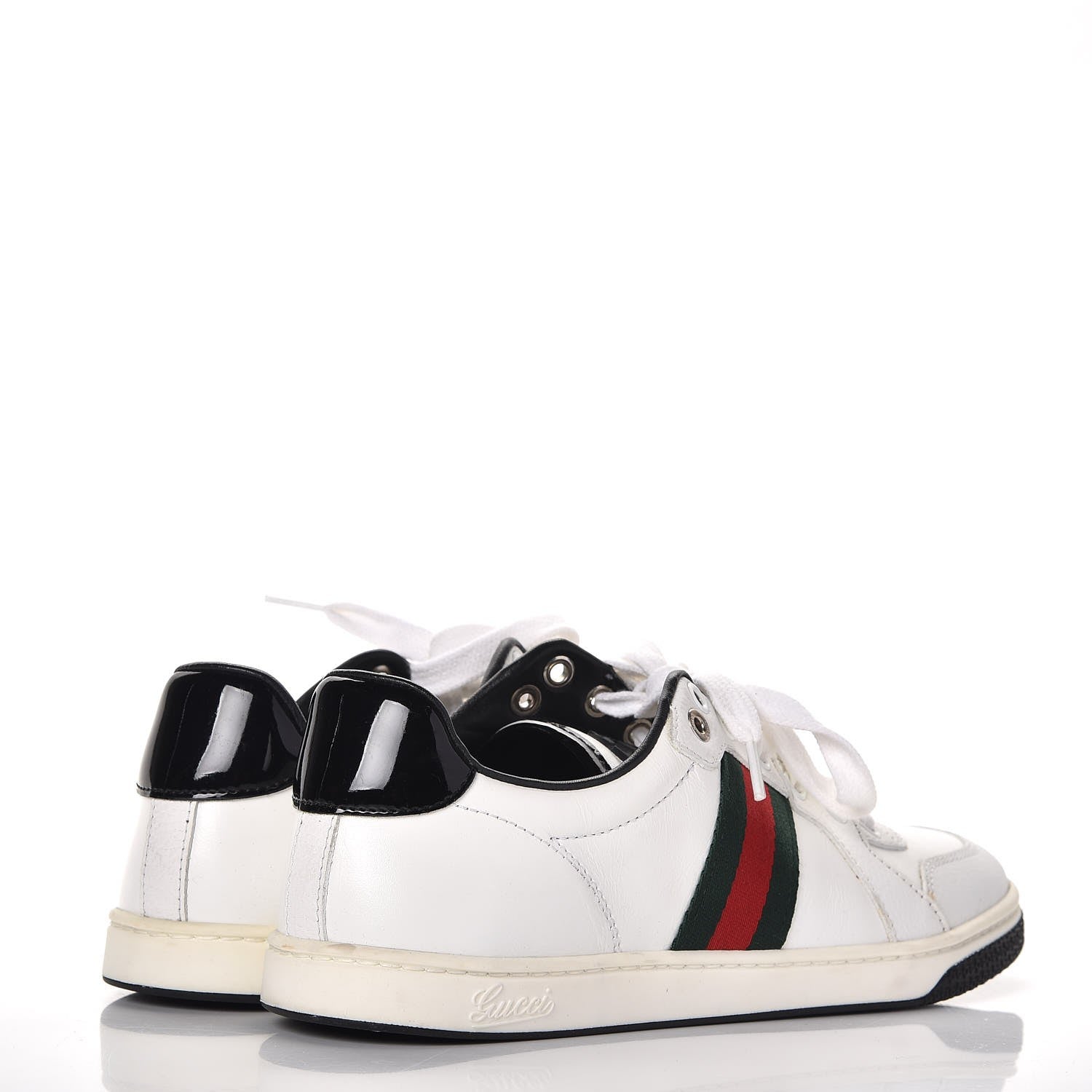 Gucci Calfskin Web Sneakers 37.5 White 4 of 9