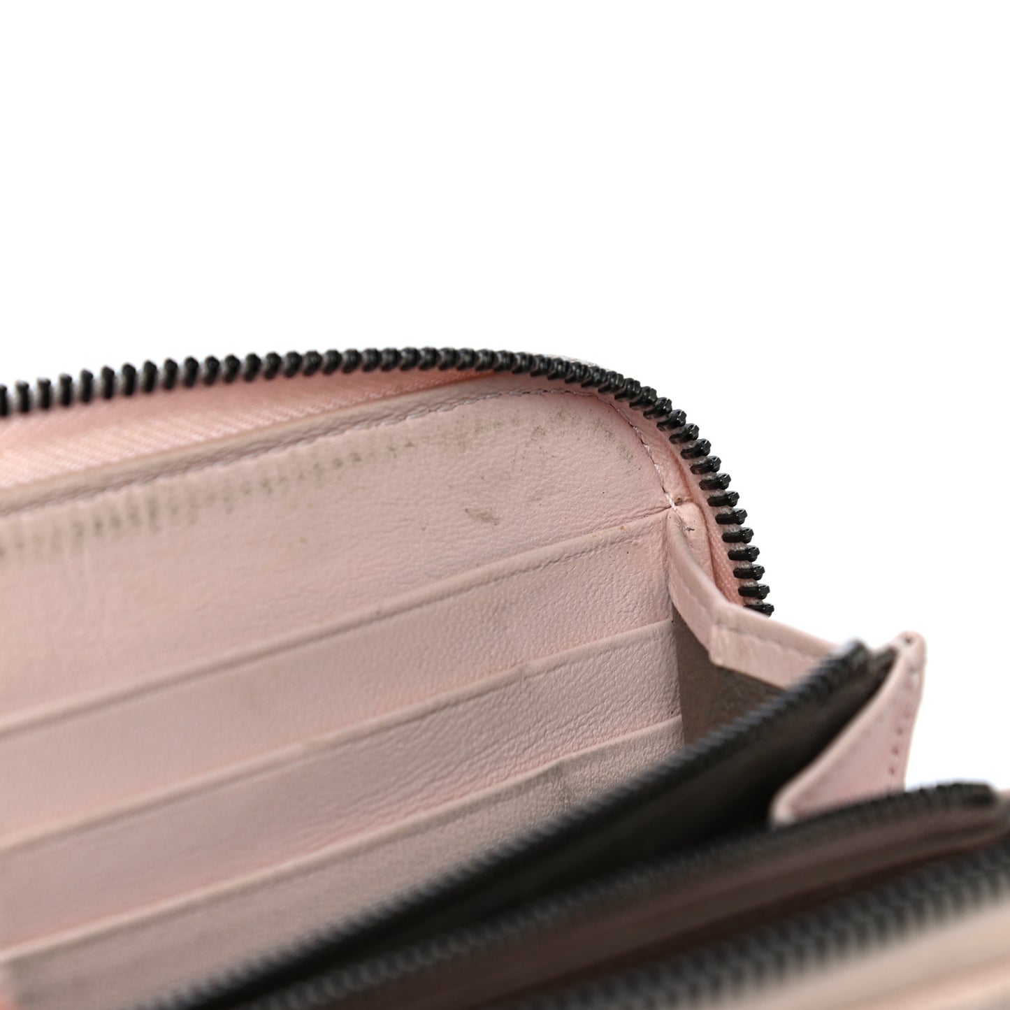 Nappa Intrecciato Zip Around Wallet Petal Pink