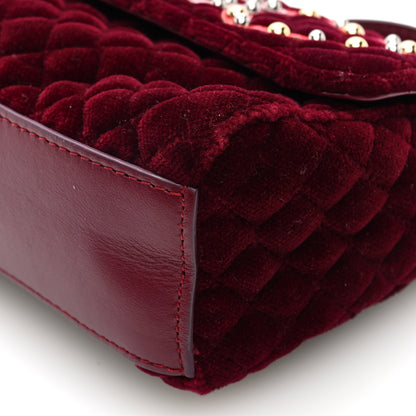 Dolce & Gabbana Velvet Quilted Embellished DG Childrens Top Handle Bag Burgundy 9 of 9