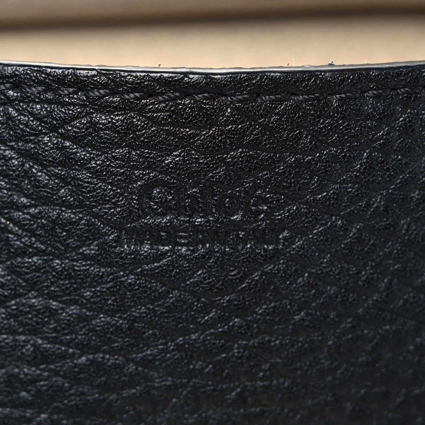 Grained Calfskin Lambskin Mini Bi-Color Drew Shoulder Bag Black Powder Beige