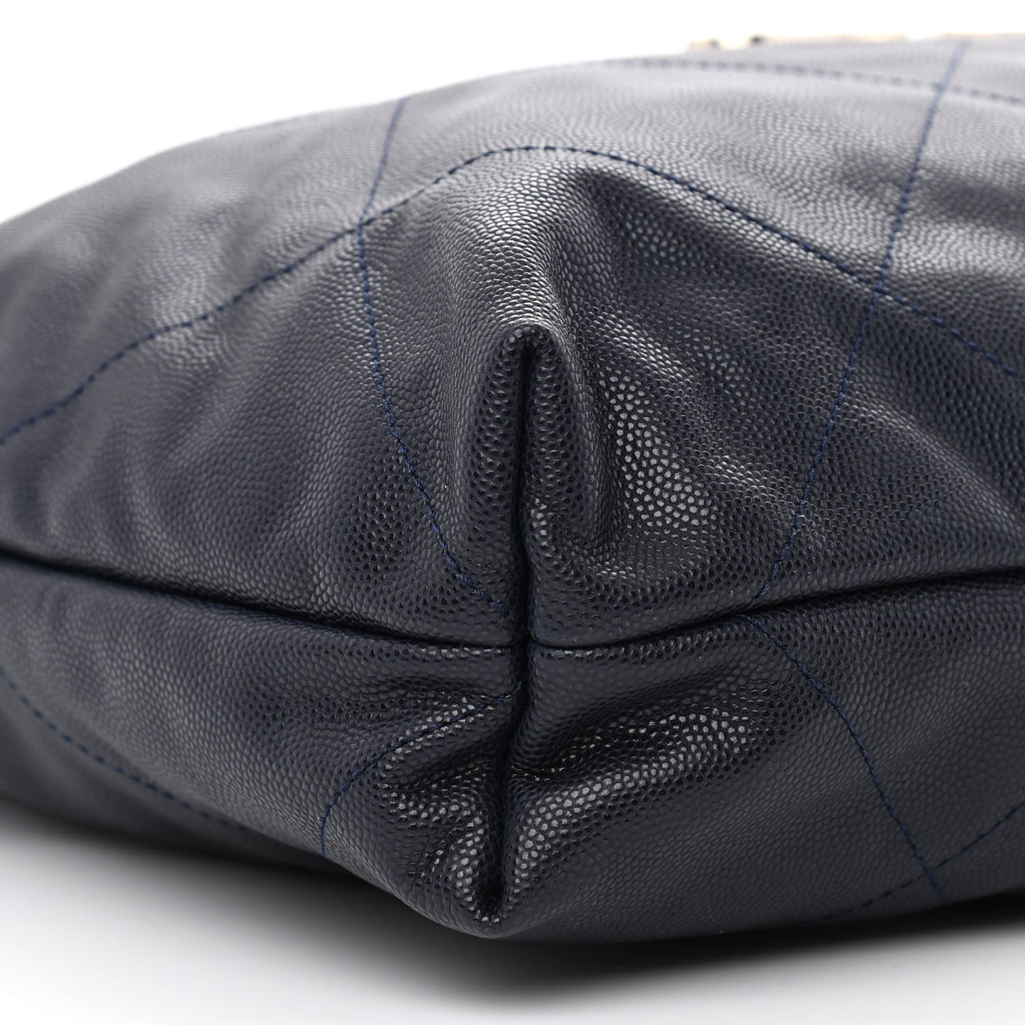 Shiny Caviar Quilted Chanel 22 Dark Blue