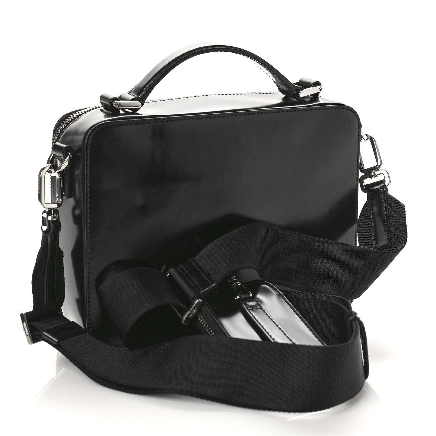 Spazzolato Medium Brique Crossbody Bag Black