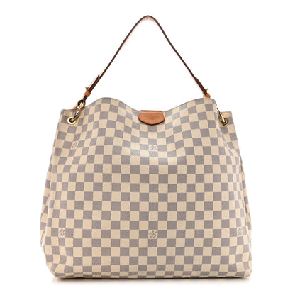 Louis Vuitton Damier Azur Graceful MM Rose Ballerine 1 of 9