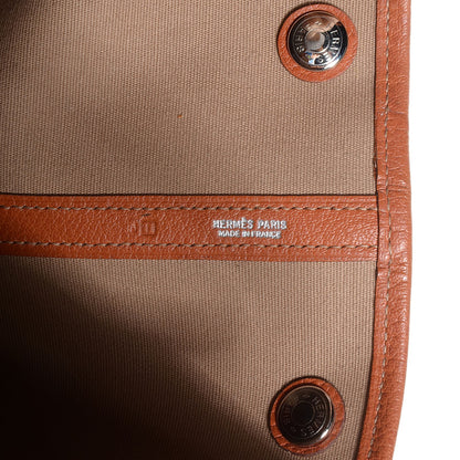 Hermes Toile Leather Garden Party Tote 36 MM Orange 8 of 12