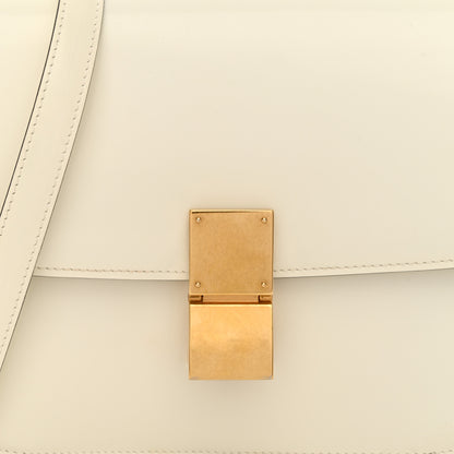 Celine Spazzolato Calfskin Medium Classic Box Flap Bag White 8 of 17