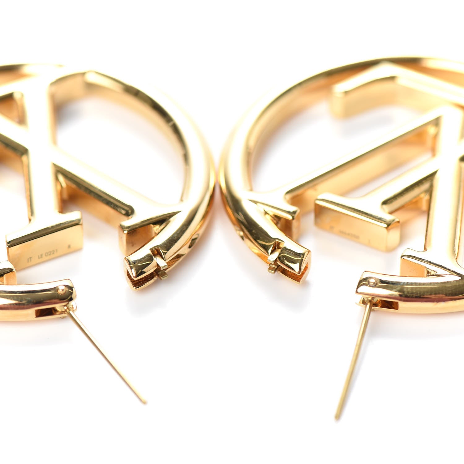 Louis Vuitton Metal Louise Hoop Earrings Gold 3 of 4