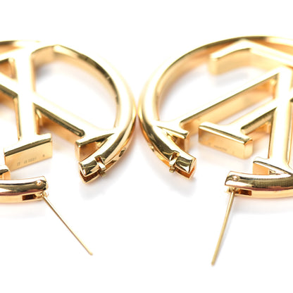 Louis Vuitton Metal Louise Hoop Earrings Gold 3 of 4