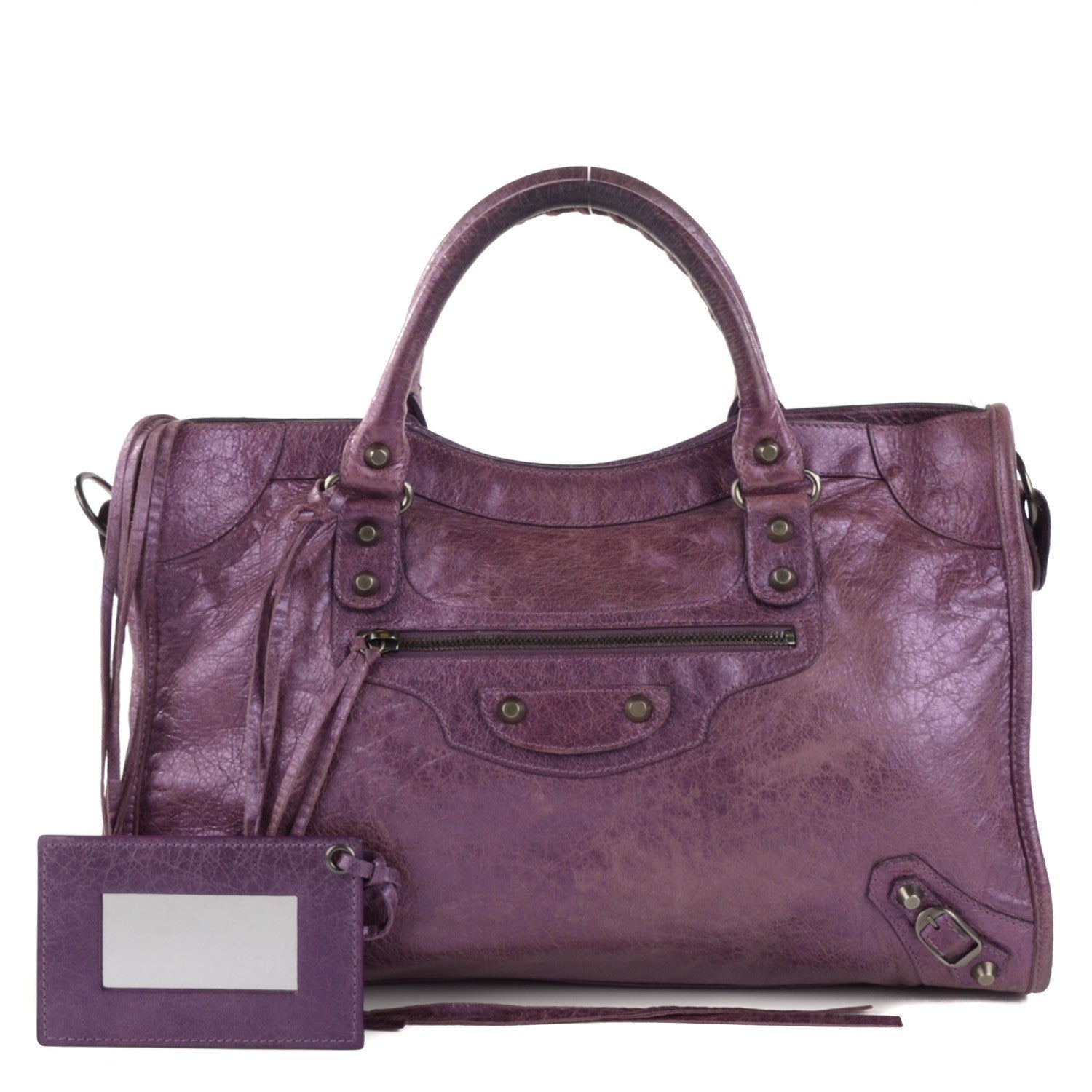 Balenciaga Agneau Classic Hardware City Metallic Purple 1 of 14