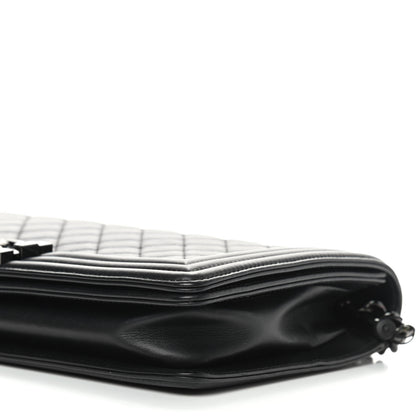 Chanel Calfskin Quilted Boy Clutch With Removable Chain So Black 5 of 9