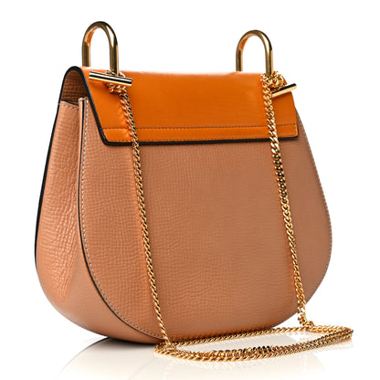 Chloe Grained Calfskin Lambskin Bi-Color Drew Shoulder Bag Wet Sand Sunflower 3 of 19