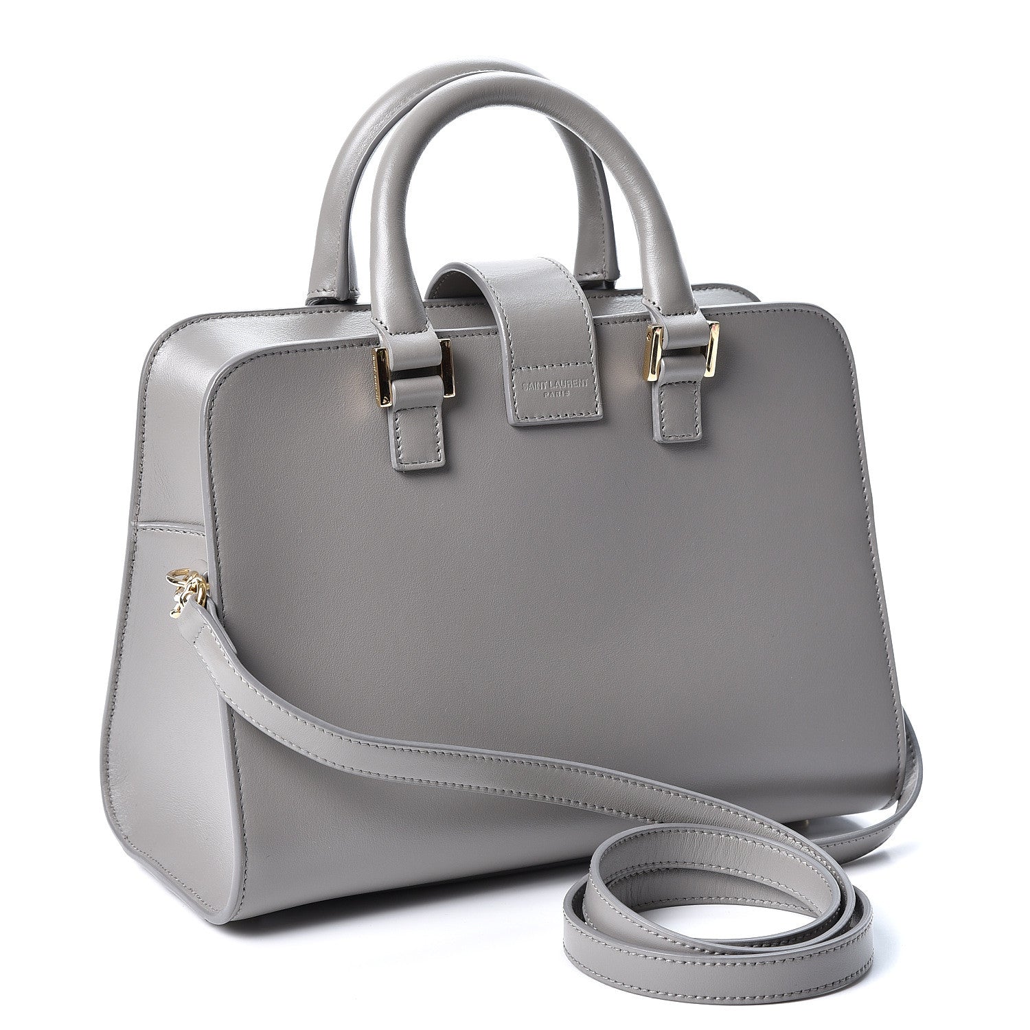 Saint Laurent Calfskin Small Monogram Cabas Fog 2 of 8