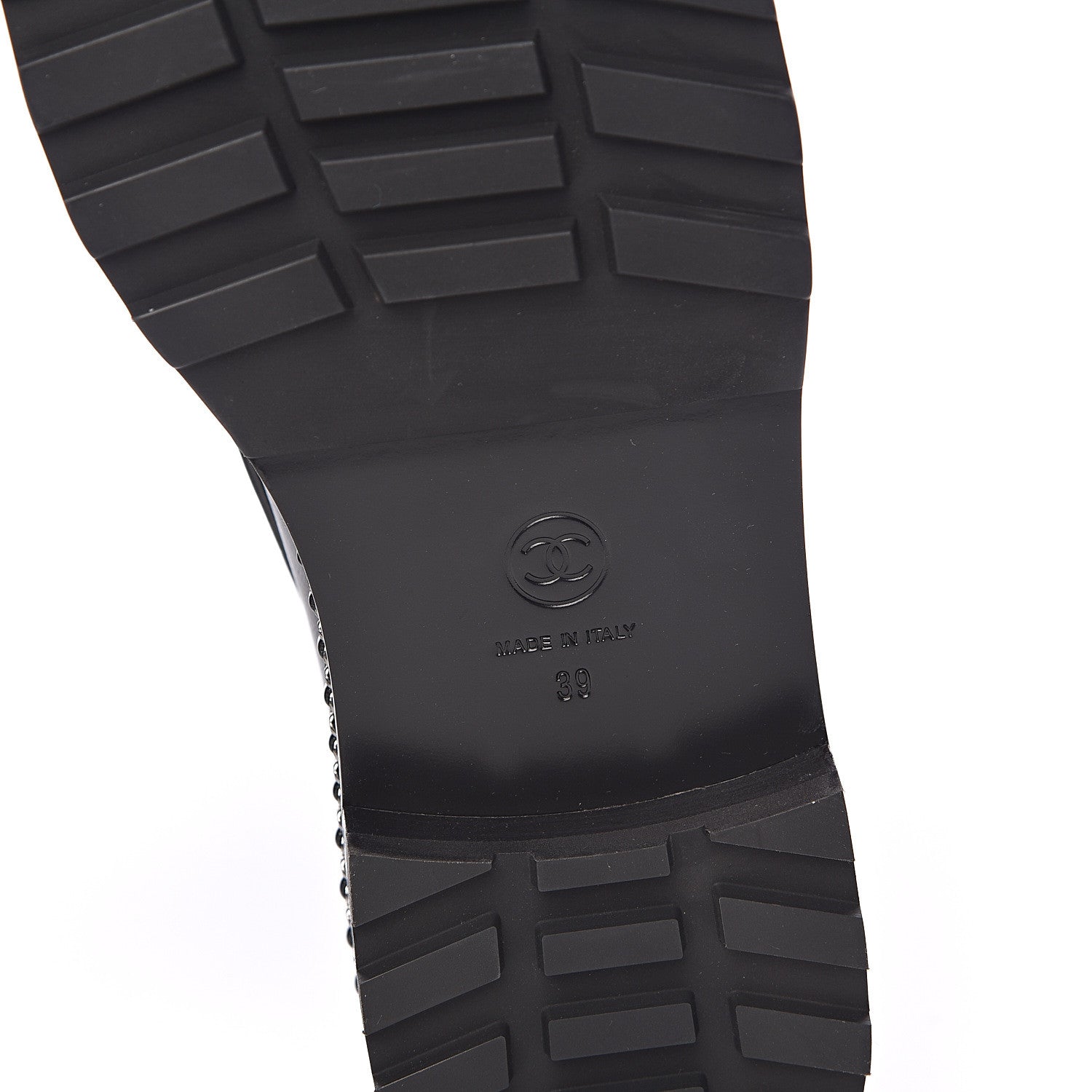 Chanel Crinkled Calfskin CC Chain Mocassin Loafers 39 Black 7 of 8
