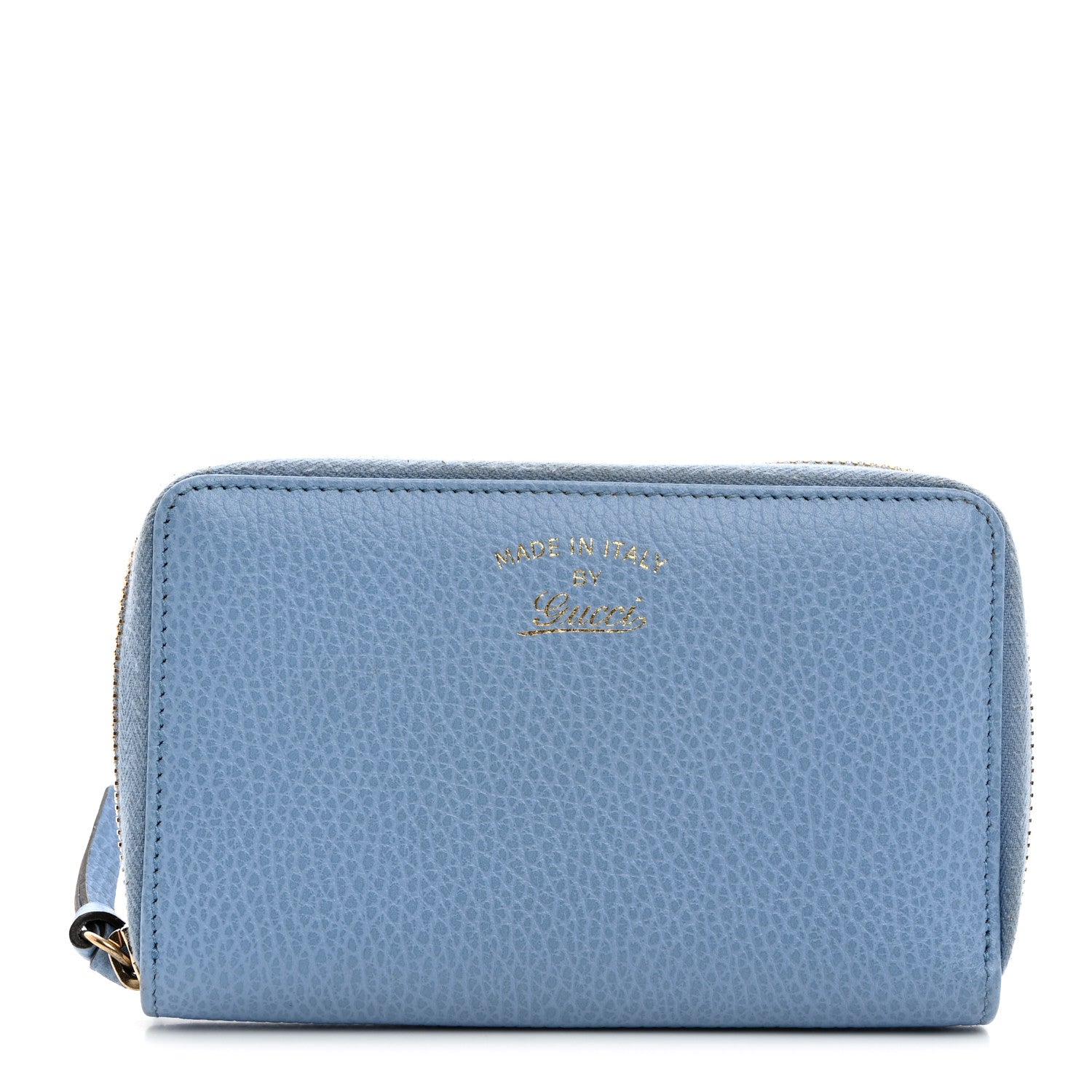 Gucci Dollar Calfskin Medium Swing Zip Around Wallet Light Blue 1 of 11