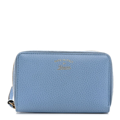 Gucci Dollar Calfskin Medium Swing Zip Around Wallet Light Blue 1 of 11