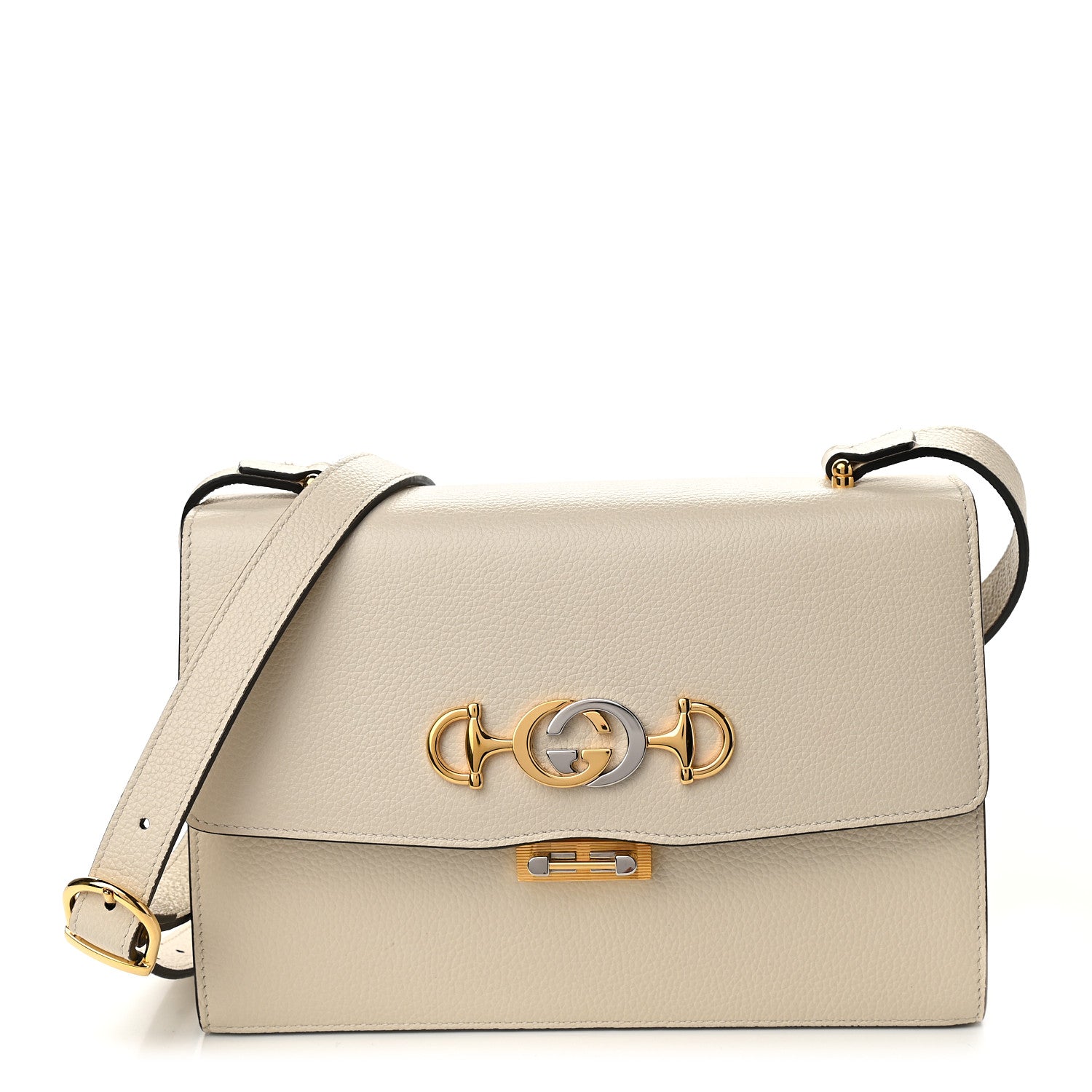 Gucci Smooth Calfskin Small Zumi Shoulder Bag Mystic White 1 of 9