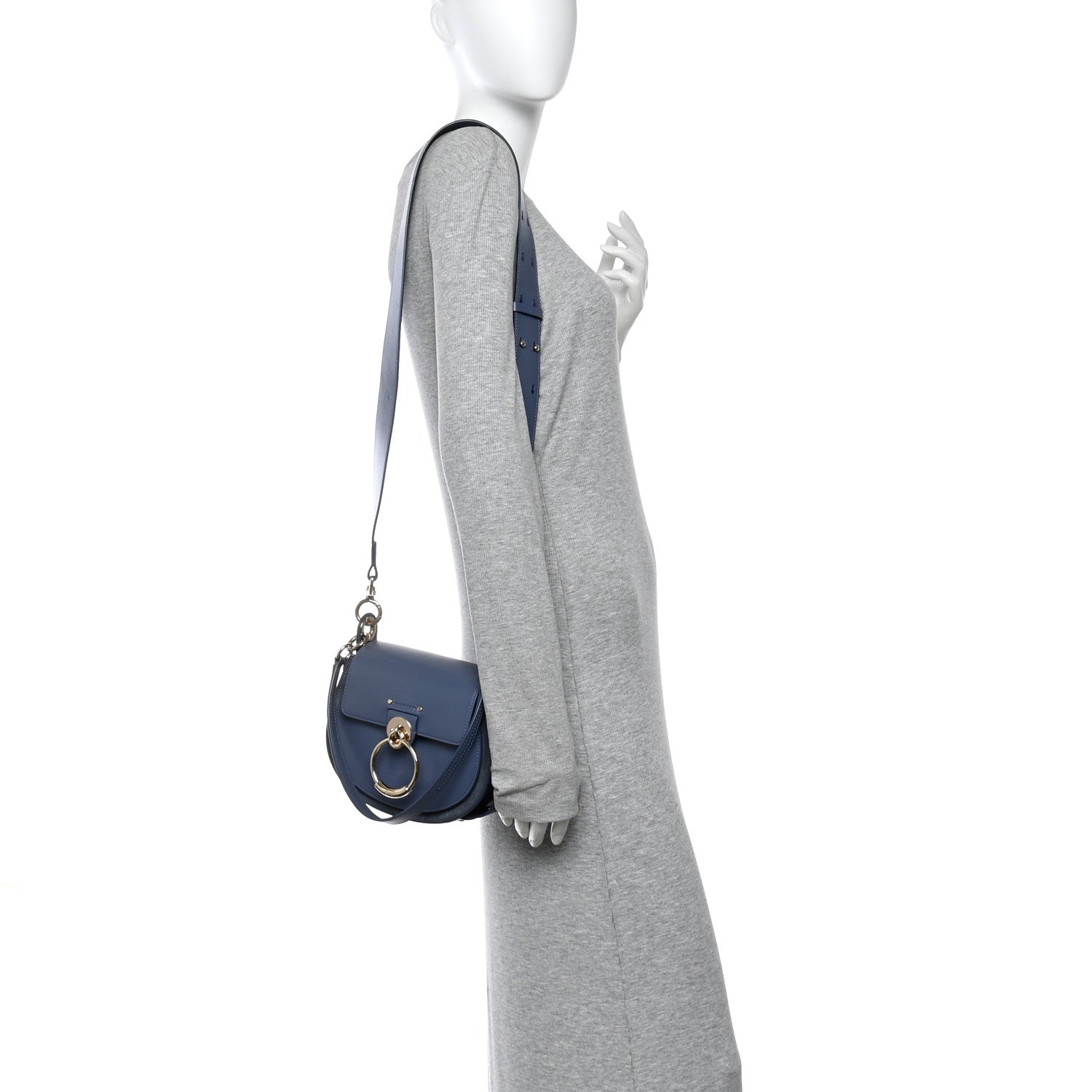 Chloe Calfskin Small Tess Bag Deep Ocean Blue 2 of 9
