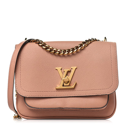 Louis Vuitton Grained Calfskin Lockme Chain Bag PM Rose Silk 1 of 9