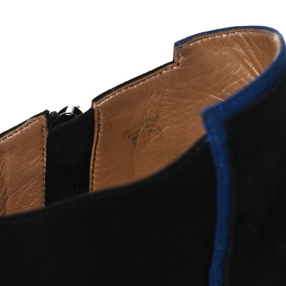 Hermes Suede Ankle Boots 38 Black Navy 9 of 10